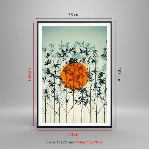 Poster in black frame - Japanese Sun - 70x100 cm