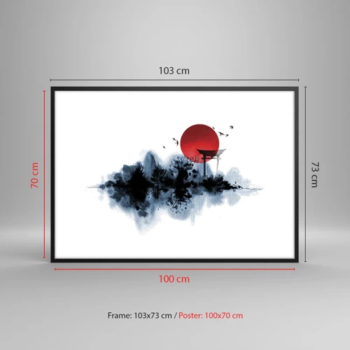 Poster in black frame - Japanese View - 100x70 cm