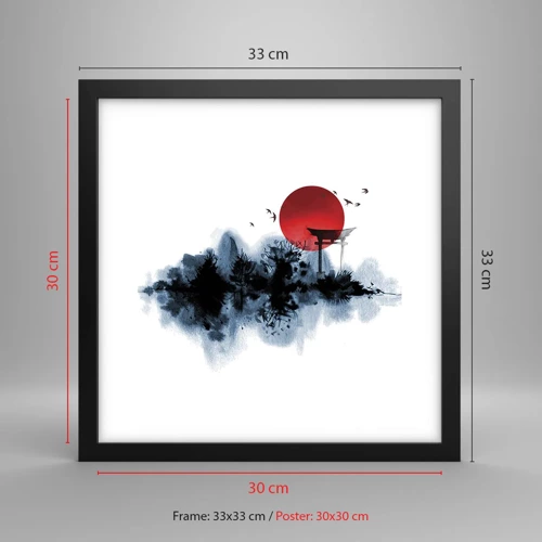 Poster in black frame - Japanese View - 30x30 cm