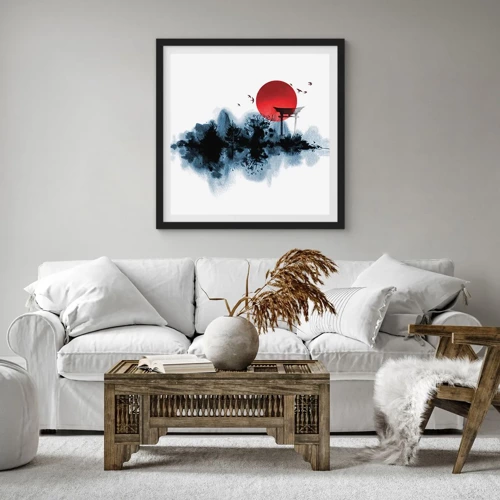 Poster in black frame - Japanese View - 40x40 cm