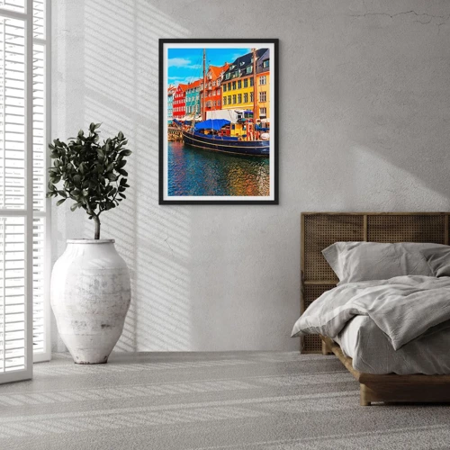 Poster in black frame - Joyful Coast - 50x70 cm