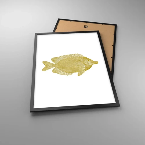 Poster in black frame - Just a Fish - 50x70 cm