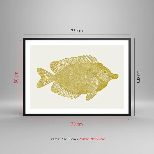 Poster in black frame - Just a Fish - 70x50 cm