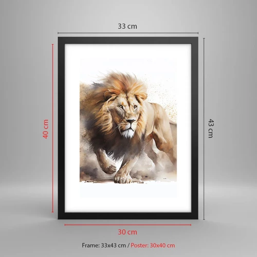 Poster in black frame - King is on the Move - 30x40 cm