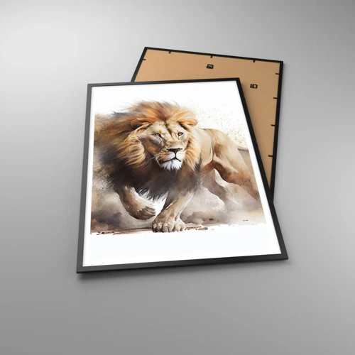 Poster in black frame - King is on the Move - 70x100 cm