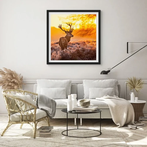 Poster in black frame - King of Autumnal Forest - 30x30 cm