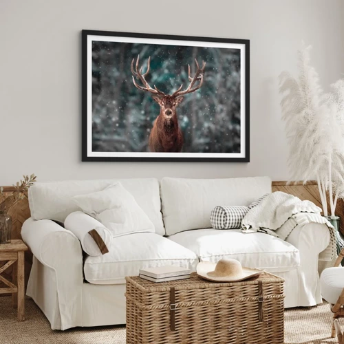 Poster in black frame - King of Forest Crowned - 40x30 cm