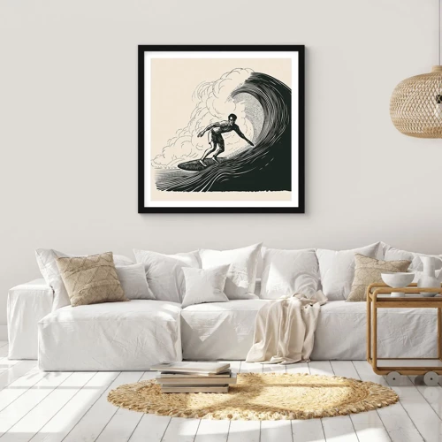 Poster in black frame - King of the Wave - 40x40 cm