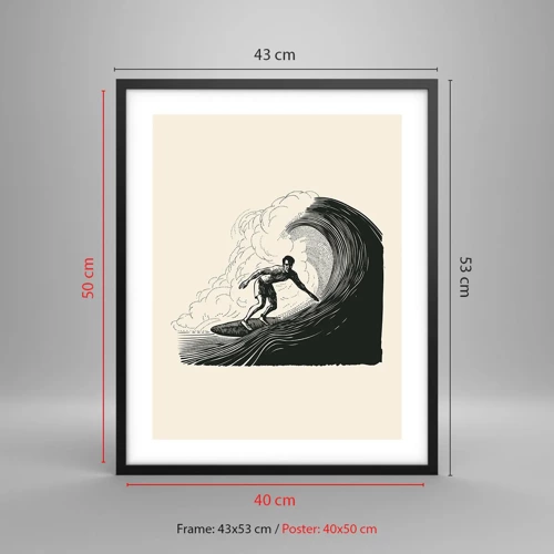 Poster in black frame - King of the Wave - 40x50 cm