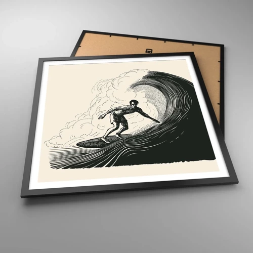 Poster in black frame - King of the Wave - 60x60 cm