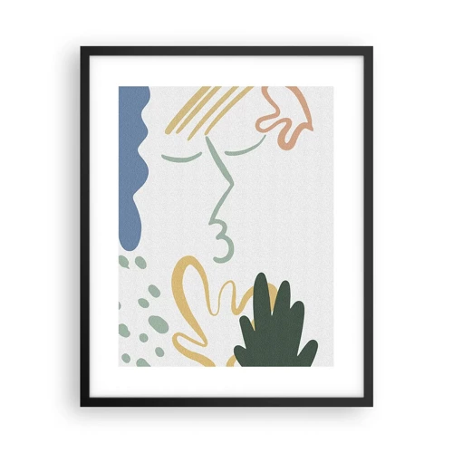 Poster in black frame - Kiss of Flowers - 40x50 cm