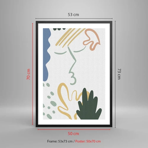 Poster in black frame - Kiss of Flowers - 50x70 cm