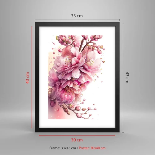 Poster in black frame - Land of Cherry Blossoms - 30x40 cm