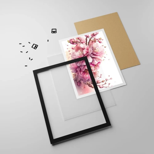 Poster in black frame - Land of Cherry Blossoms - 30x40 cm