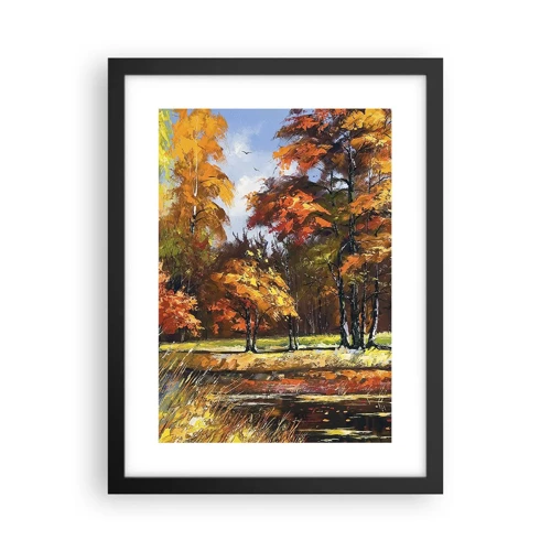 Poster in black frame - Landscape in Gold and Brown - 30x40 cm