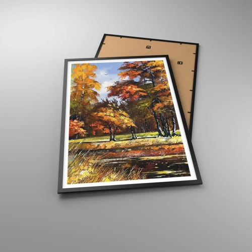 Poster in black frame - Landscape in Gold and Brown - 61x91 cm