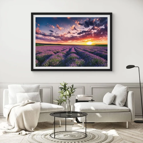 Poster in black frame - Lavender World - 100x70 cm
