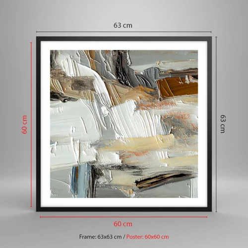 Poster in black frame - Layers of Colour - 60x60 cm