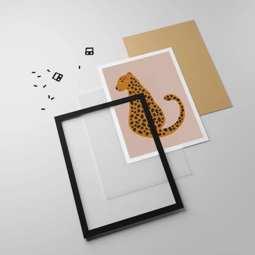 Poster in black frame - Leopard Print Is Fashionable - 40x50 cm