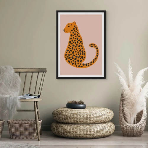 Poster in black frame - Leopard Print Is Fashionable - 50x70 cm