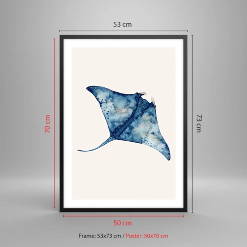 Poster in black frame - Life In Blue - 50x70 cm