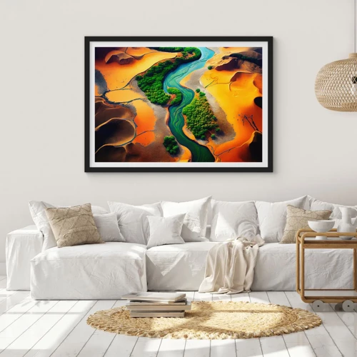 Poster in black frame - Life-giving River - 70x50 cm