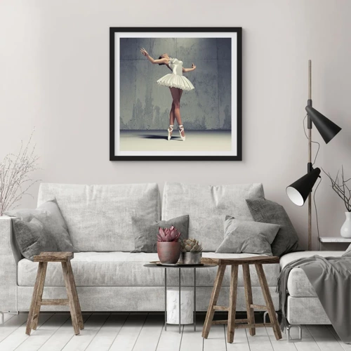 Poster in black frame - Light like a Bird - 30x30 cm