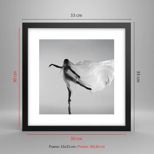 Poster in black frame - Lightness and Grace - 30x30 cm