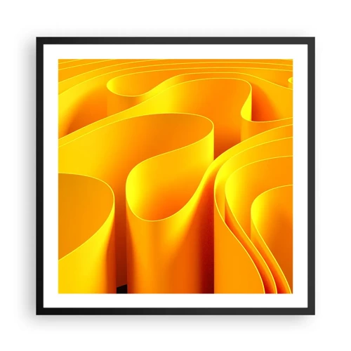 Poster in black frame - Like Waves of the Sun - 60x60 cm