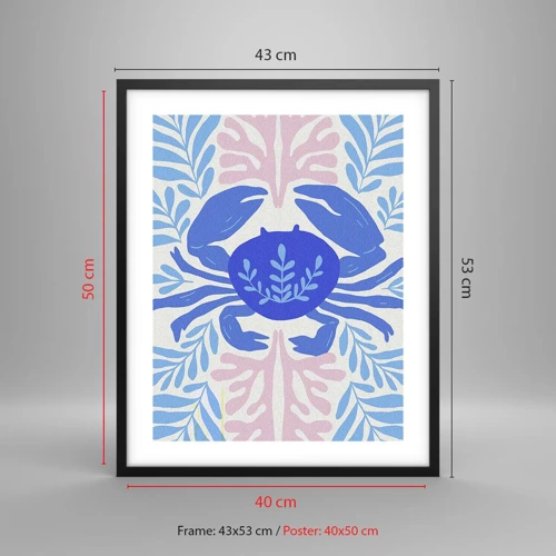 Poster in black frame - Like a Sea Flower - 40x50 cm