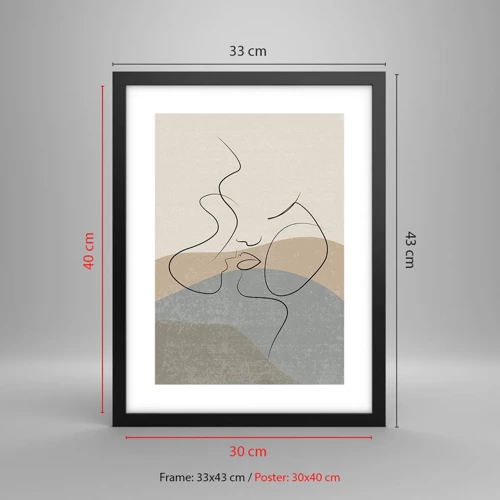 Poster in black frame - Like with a Paintbrush Stroke - 30x40 cm