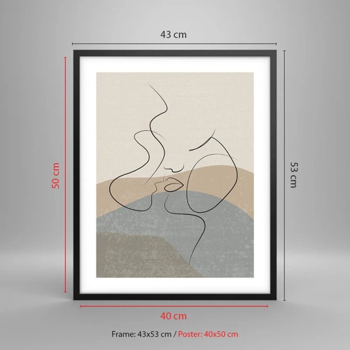 Poster in black frame - Like with a Paintbrush Stroke - 40x50 cm