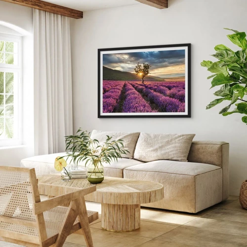 Poster in black frame - Lilac Coloured Aroma - 100x70 cm