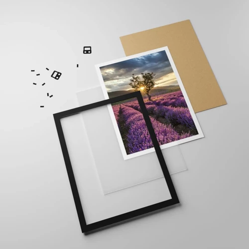 Poster in black frame - Lilac Coloured Aroma - 30x40 cm