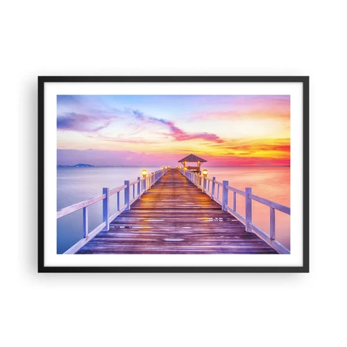 Poster in black frame - Lilac and Gold Silence of an Evening - 70x50 cm