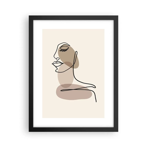 Poster in black frame - Listening to Herself - 30x40 cm