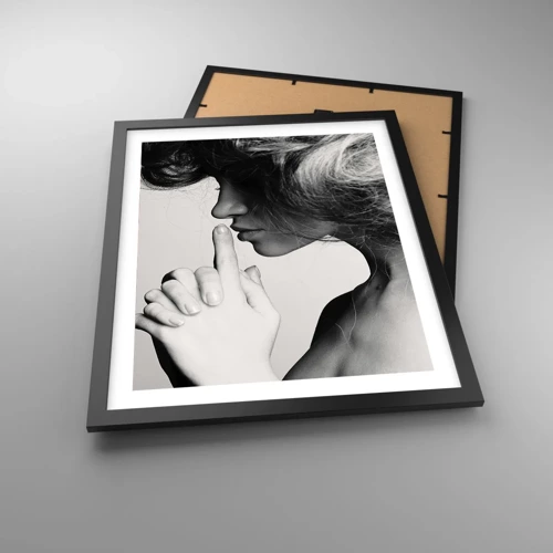 Poster in black frame - Listening to Herself - 40x50 cm