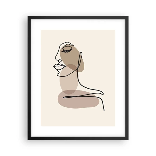 Poster in black frame - Listening to Herself - 40x50 cm
