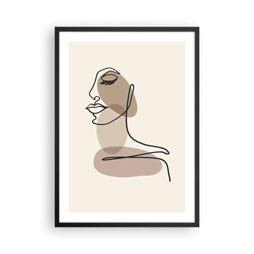Poster in black frame - Listening to Herself - 50x70 cm