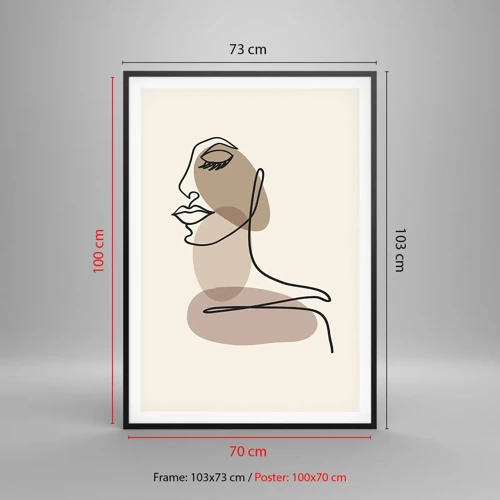 Poster in black frame - Listening to Herself - 70x100 cm