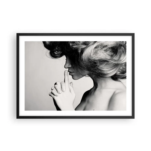 Poster in black frame - Listening to Herself - 70x50 cm