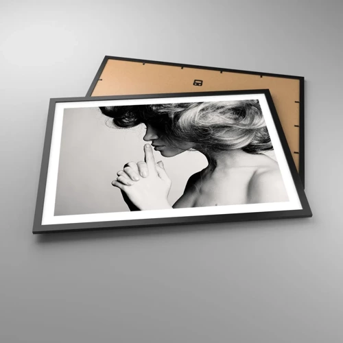 Poster in black frame - Listening to Herself - 70x50 cm