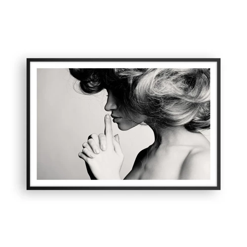 Poster in black frame - Listening to Herself - 91x61 cm