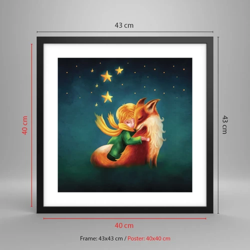 Poster in black frame - Little Prince - 40x40 cm