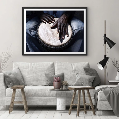 Poster in black frame - Live at Your Own Rhythm - 70x50 cm