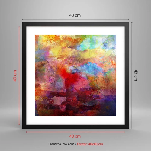 Poster in black frame - Looking inside the Rainbow - 40x40 cm