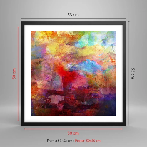 Poster in black frame - Looking inside the Rainbow - 50x50 cm