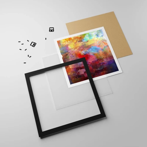 Poster in black frame - Looking inside the Rainbow - 60x60 cm