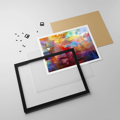 Poster in black frame - Looking inside the Rainbow - 70x50 cm