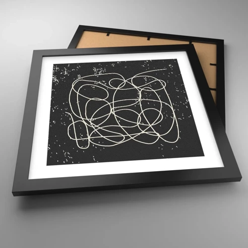 Poster in black frame - Lost Thoughts - 30x30 cm